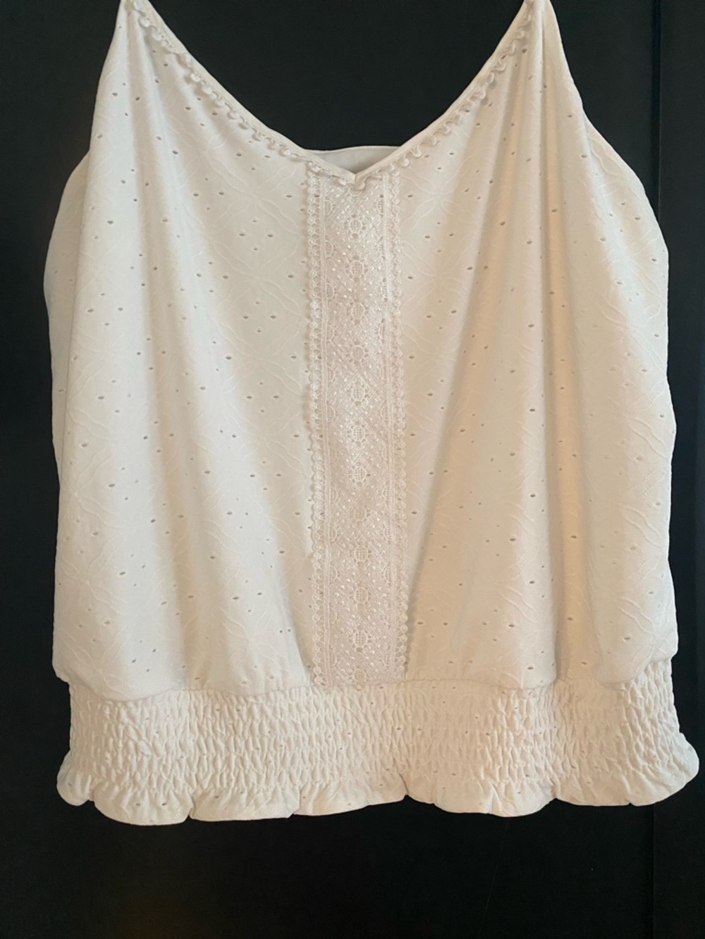 White House Black Market Cream Lace-Trim Camisole tank NEW